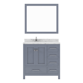 Virtu USA GS-50036-CMRO-GR-002 Caroline Avenue 36" Bath Vanity in Gray with Cultured Marble Quartz Top and Sink