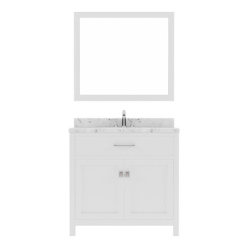 Virtu USA MS-2036-CMSQ-WH-001 Caroline 36" Bath Vanity in White with Cultured Marble Quartz Top and Sink