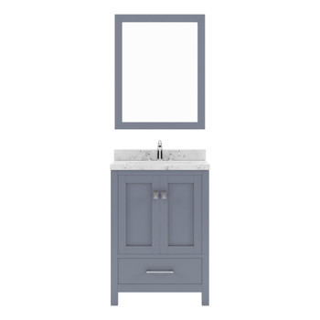 Virtu USA GS-50024-CMRO-GR Caroline Avenue 24" Bath Vanity in Gray with Cultured Marble Quartz Top and Sink