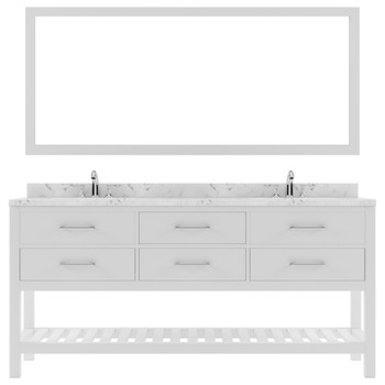 Virtu USA MD-2272-CMRO-WH-010 Caroline Estate 72" Bath Vanity in White with Cultured Marble Quartz Top