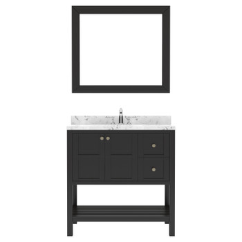 Virtu USA ES-30036-CMSQ-ES-002 Winterfell 36" Bath Vanity in Espresso with Cultured Marble Quartz Top and Sink