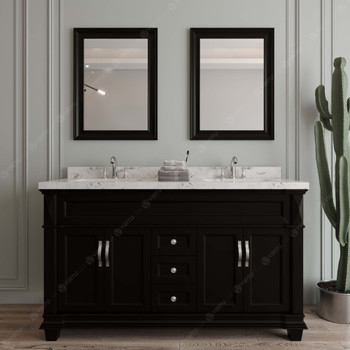 Virtu USA MD-2660-CMRO-ES-001 Victoria 60" Bath Vanity in Espresso with Cultured Marble Quartz Top and Sinks