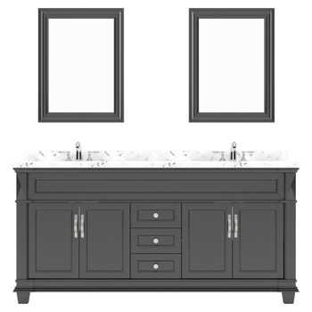 Virtu USA MD-2672-CMRO-ES-001 Victoria 72" Bath Vanity in Espresso with Cultured Marble Quartz Top and Sinks