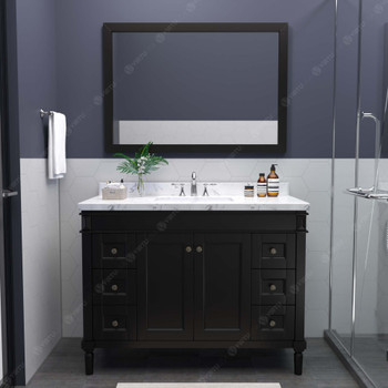 Virtu USA ES-40048-CMSQ-ES-001 Tiffany 48" Bath Vanity in Espresso with Cultured Marble Quartz Top and Sink