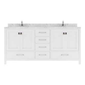 Virtu USA GD-50072-CMRO-WH-NM Caroline Avenue 72" Bath Vanity in White with Cultured Marble Quartz Top