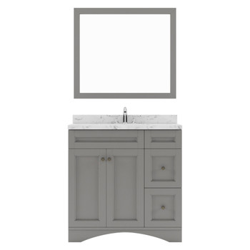 Virtu USA ES-32036-CMRO-GR Elise 36" Single Bath Vanity in Gray with Cultured Marble Quartz Top and Sink