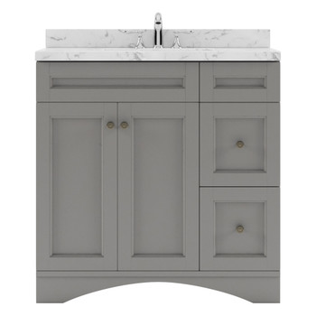 Virtu USA ES-32036-CMRO-GR-NM Elise 36" Single Bath Vanity in Gray with Cultured Marble Quartz Top and Sink