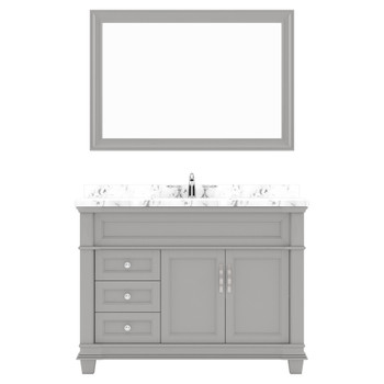 Virtu USA MS-2648-CMSQ-GR Victoria 48" Single Bath Vanity in Gray with Cultured Marble Quartz Top and Sink