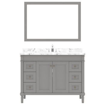 Virtu USA ES-40048-CMRO-GR Tiffany 48" Single Bath Vanity in Gray with Cultured Marble Quartz Top and Sink