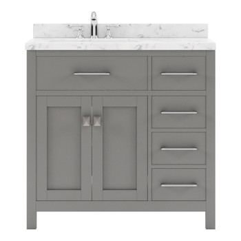 Virtu USA MS-2136R-CMRO-CG-NM Caroline Parkway 36" Bath Vanity in Gray with Cultured Marble Quartz Top