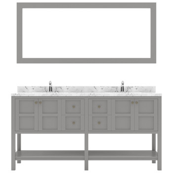 Virtu USA ED-30072-CMRO-GR-002 Winterfell 72" Bath Vanity in Gray with Cultured Marble Quartz Top and Sinks