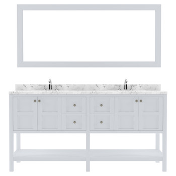 Virtu USA ED-30072-CMRO-WH Winterfell 72" Bath Vanity in White with Cultured Marble Quartz Top and Sinks