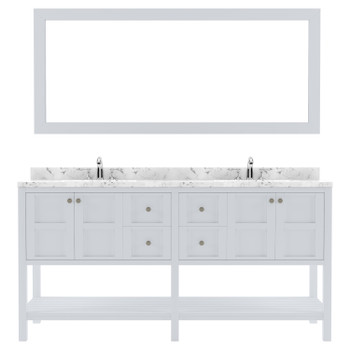 Virtu USA ED-30072-CMRO-WH-001 Winterfell 72" Bath Vanity in White with Cultured Marble Quartz Top and Sinks