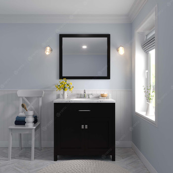 Virtu USA MS-2036-CMSQ-ES Caroline 36" Bath Vanity in Espresso with Cultured Marble Quartz Top and Sink