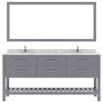 Virtu USA MD-2272-CMRO-GR-012 Caroline Estate 72" Bath Vanity in Gray with Cultured Marble Quartz Top