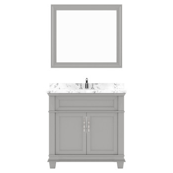 Virtu USA MS-2636-CMRO-GR Victoria 36" Single Bath Vanity in Gray with Cultured Marble Quartz Top and Sink