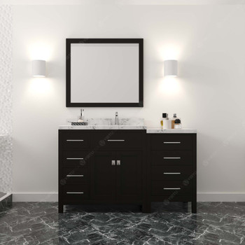 Virtu USA MS-2157L-CMRO-ES-001 Caroline Parkway 57" Bath Vanity in Espresso with Cultured Marble Quartz Top