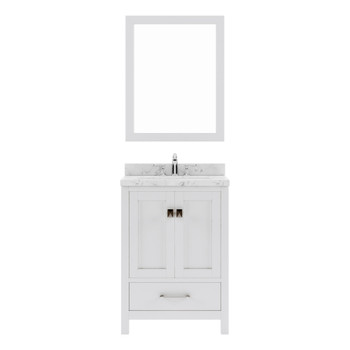 Virtu USA GS-50024-CMSQ-WH Caroline Avenue 24" Bath Vanity in White with Cultured Marble Quartz Top