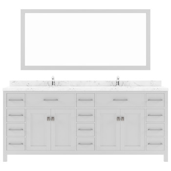 Virtu USA MD-2178-CMRO-WH-001 Caroline Parkway 78" Bath Vanity in White with Cultured Marble Quartz Top