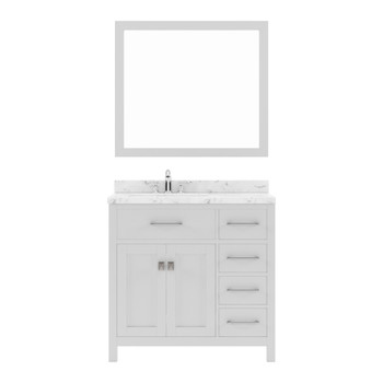 Virtu USA MS-2136R-CMSQ-WH-002 Caroline Parkway 36" Bath Vanity in White with Cultured Marble Quartz Top