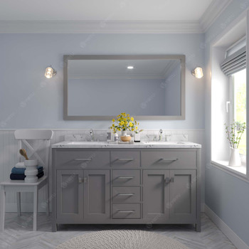 Virtu USA MD-2060-CMSQ-CG Caroline 60" Bath Vanity in Cashmere Gray with Cultured Marble Quartz Top