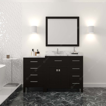 Virtu USA MS-2157R-CMRO-ES Caroline Parkway 57" Bath Vanity in Espresso with Cultured Marble Quartz Top