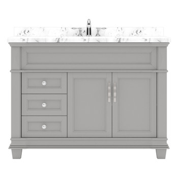 Virtu USA MS-2648-CMRO-GR-NM Victoria 48" Single Bath Vanity in Gray with Cultured Marble Quartz Top and Sink