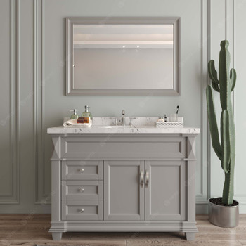 Virtu USA MS-2648-CMRO-GR-NM Victoria 48" Single Bath Vanity in Gray with Cultured Marble Quartz Top and Sink