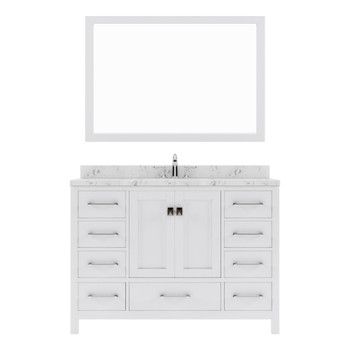 Virtu USA GS-50048-CMSQ-WH-002 Caroline Avenue 48" Bath Vanity in White with Cultured Marble Quartz Top