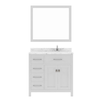 Virtu USA MS-2136L-CMSQ-WH-001 Caroline Parkway 36" Bath Vanity in White with Cultured Marble Quartz Top