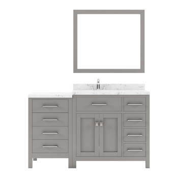 Virtu USA MS-2157R-CMSQ-CG Caroline Parkway 57" Bath Vanity in Gray with Cultured Marble Quartz Top