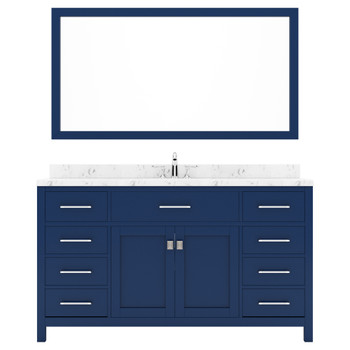 Virtu USA MS-2060-CMRO-FB Caroline 60" Bath Vanity in French Blue with Cultured Marble Quartz Top and Sink