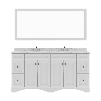 Virtu USA ED-25072-CMSQ-WH-002 Talisa 72" Double Bath Vanity in White with Cultured Marble Quartz Top and Sinks