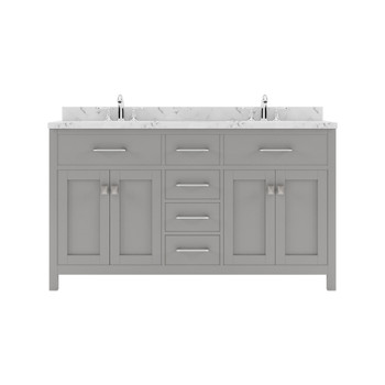 Virtu USA MD-2060-CMSQ-CG-NM Caroline 60" Bath Vanity in Cashmere Gray with Cultured Marble Quartz Top