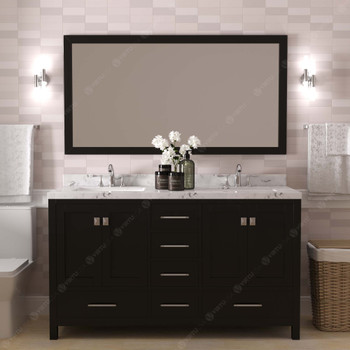 Virtu USA GD-50060-CMSQ-ES Caroline Avenue 60" Bath Vanity in Espresso with Cultured Marble Quartz Top