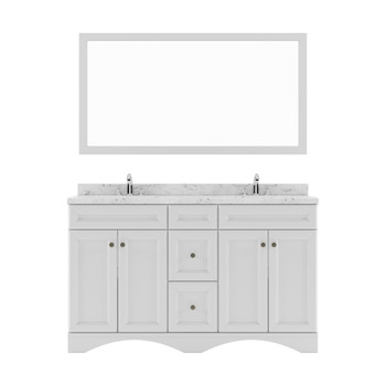 Virtu USA ED-25060-CMSQ-WH Talisa 60" Double Bath Vanity in White with Cultured Marble Quartz Top and Sinks