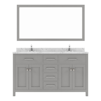 Virtu USA MD-2060-CMSQ-CG-001 Caroline 60" Bath Vanity in Cashmere Gray with Cultured Marble Quartz Top