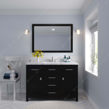 Virtu USA MS-2048-CMSQ-ES-NM Caroline 48" Bath Vanity in Espresso with Cultured Marble Quartz Top and Sink