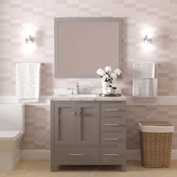 Virtu USA GS-50036-CMSQ-CG Caroline Avenue 36" Bath Vanity in Cashmere Gray with Cultured Marble Quartz Top