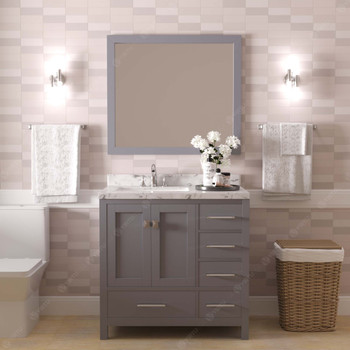 Virtu USA GS-50036-CMSQ-GR-001 Caroline Avenue 36" Bath Vanity in Gray with Cultured Marble Quartz Top and Sink