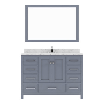 Virtu USA GS-50048-CMSQ-GR-002 Caroline Avenue 48" Bath Vanity in Gray with Cultured Marble Quartz Top and Sink