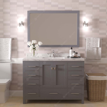 Virtu USA GS-50048-CMSQ-GR-002 Caroline Avenue 48" Bath Vanity in Gray with Cultured Marble Quartz Top and Sink