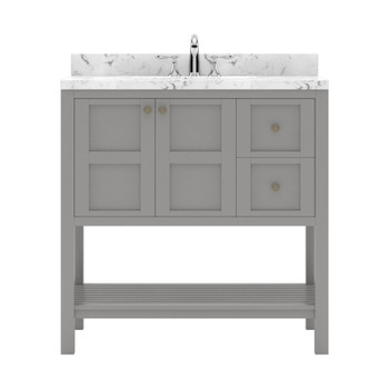 Virtu USA ES-30036-CMRO-GR-NM Winterfell 36" Bath Vanity in Gray with Cultured Marble Quartz Top and Sink