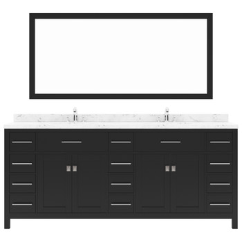 Virtu USA MD-2178-CMSQ-ES-001 Caroline Parkway 78" Bath Vanity in Espresso with Cultured Marble Quartz Top