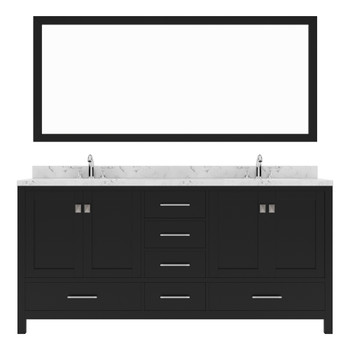 Virtu USA GD-50072-CMSQ-ES Caroline Avenue 72" Bath Vanity in Espresso with Cultured Marble Quartz Top