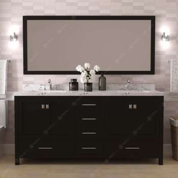 Virtu USA GD-50072-CMSQ-ES Caroline Avenue 72" Bath Vanity in Espresso with Cultured Marble Quartz Top