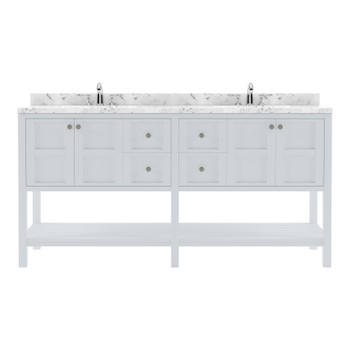 Virtu USA ED-30072-CMSQ-WH-NM Winterfell 72" Bath Vanity in White with Cultured Marble Quartz Top and Sinks