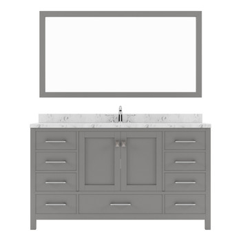 Virtu USA GD-50060-CMRO-CG-002 Caroline Avenue 60" Bath Vanity in Gray with Cultured Marble Quartz Top