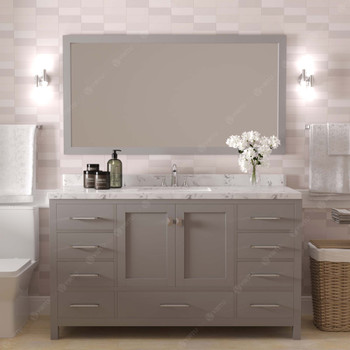 Virtu USA GS-50060-CMRO-CG-001 Caroline Avenue 60" Bath Vanity in Cashmere Gray with Cultured Marble Quartz Top