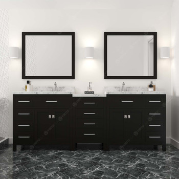 Virtu USA MD-2193-CMRO-ES Caroline Parkway 93" Bath Vanity in Espresso with Cultured Marble Quartz Top